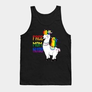 Llama Mom Free Mom Hugs Tshirt Rainbow Heart LGBT Pride Month Tank Top